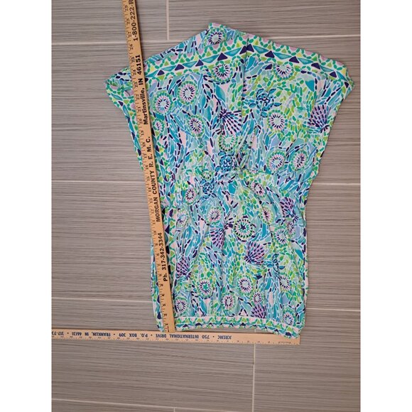 Lilly Pulitzer Rikki Strapless Romper In Ibiza Open Water Blue Size S Summer - Picture 11 of 13